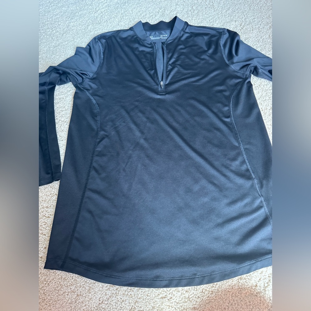Men's Black Long Sleeve Shirt Medium fitted heatgear